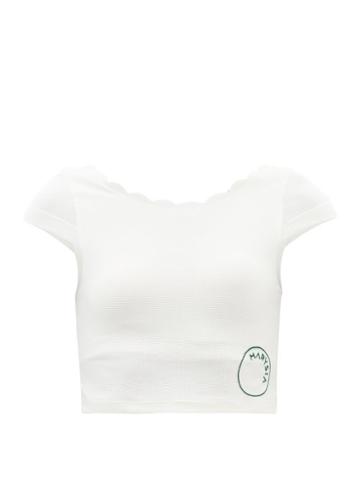 Marysia Sport - Iga Scalloped-edge Recycled-fibre Top - Womens - White