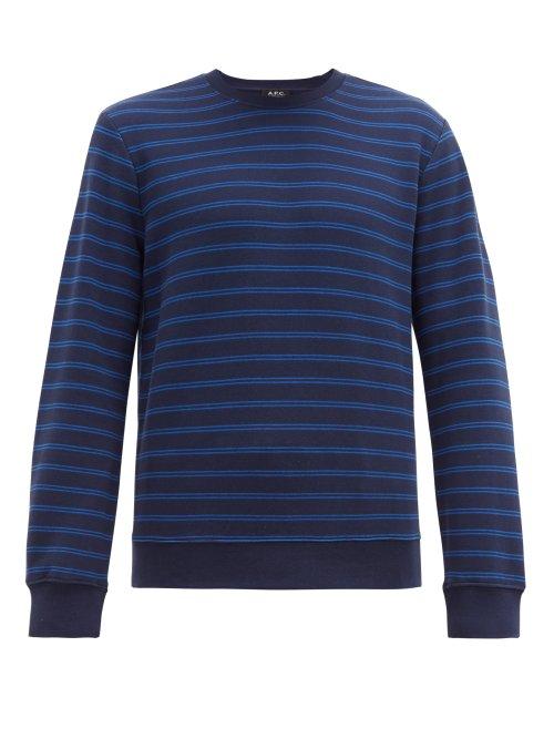 Matchesfashion.com A.p.c. - Marceau Cotton Loop Back Sweatshirt - Mens - Blue