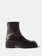 Mm6 Maison Margiela - Leather Ankle Boots - Mens - Black