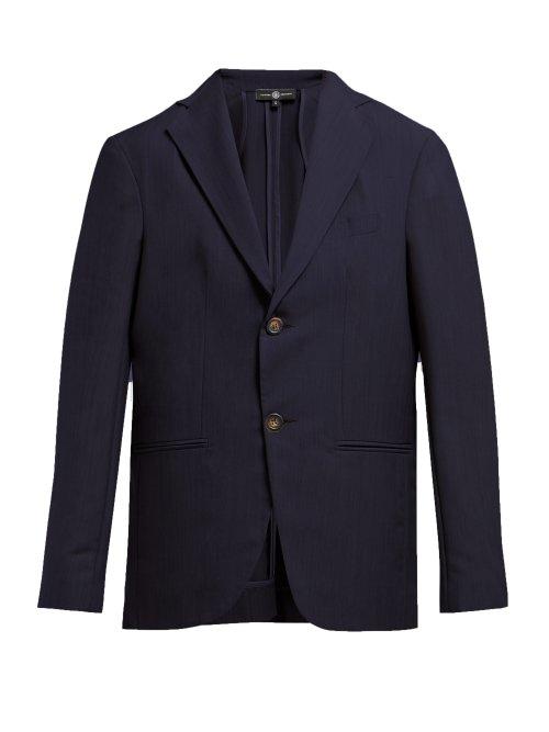Matchesfashion.com Edward Crutchley - Single Breasted Wool Blazer - Womens - Navy
