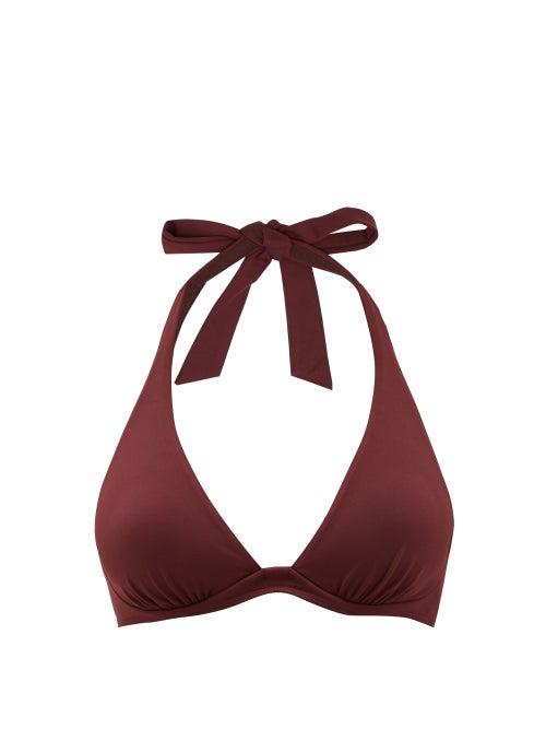 Matchesfashion.com Max Mara Beachwear - Fronda Bikini Top - Womens - Burgundy