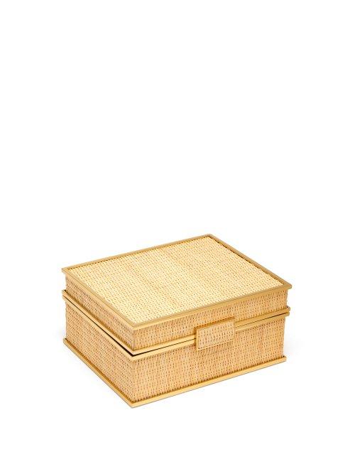 Matchesfashion.com Aerin - Colette Small Woven Cane Jewellery Box - Cream