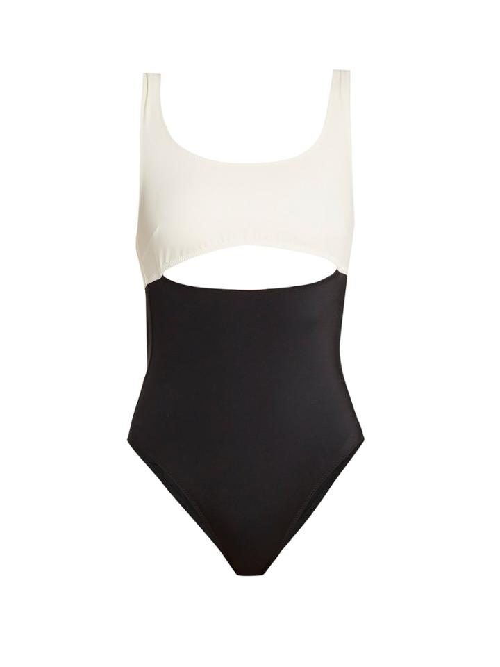 Solid & Striped The Natasha Contrast-panel Cut-out Swimsuit