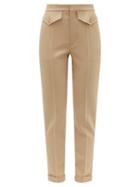 Matchesfashion.com Chlo - Tailored Virgin Wool Blend Twill Trousers - Womens - Light Brown
