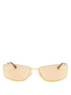 Matchesfashion.com Balenciaga - Slim Rectangular Metal Sunglasses - Mens - Gold