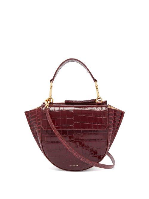 Matchesfashion.com Wandler - Hortensia Mini Crocodile Effect Leather Bag - Womens - Burgundy