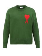 Matchesfashion.com Ami - Ami De Caur Cotton-blend Sweater - Mens - Green