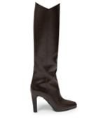 Matchesfashion.com Saint Laurent - Jane Knee-high Leather Boots - Womens - Dark Brown