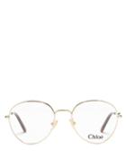 Chlo - Round Metal Glasses - Womens - Gold
