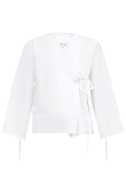 Matchesfashion.com Belize - Bailey Cotton Poplin Wrap Shirt - Womens - White