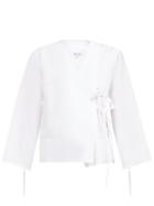 Matchesfashion.com Belize - Bailey Cotton Poplin Wrap Shirt - Womens - White