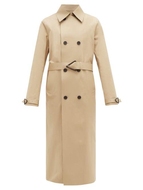 Matchesfashion.com Bottega Veneta - Double Breasted Twill Trench Coat - Mens - Beige