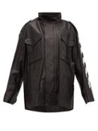 Matchesfashion.com Off-white - Diag Woman Print Leather Jacket - Womens - Black