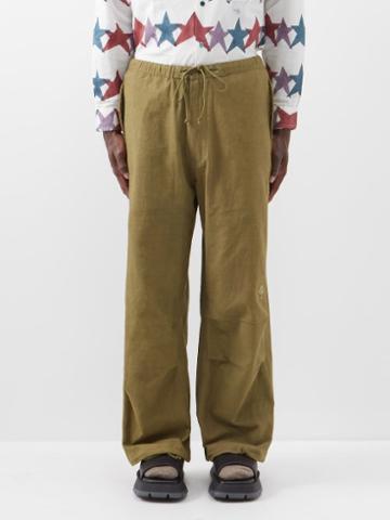 Story Mfg. - Paco Organic-cotton Canvas Trousers - Mens - Dark Green