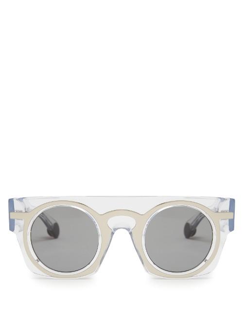 Christopher Kane Flat-top Layered Acetate Sunglasses