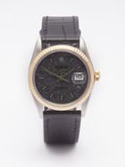 Lizzie Mandler - Vintage Rolex Datejust 36mm Onyx & Gold Watch - Mens - Black