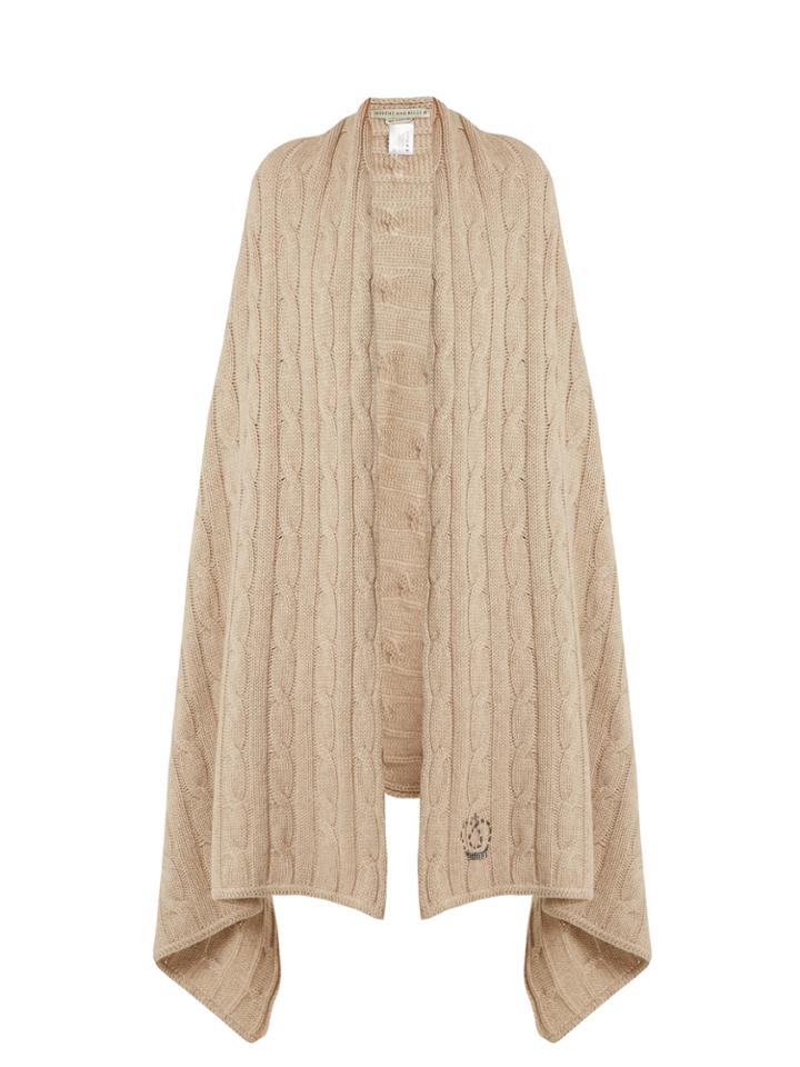 Queene And Belle Aspen Cable-knit Cashmere Wrap