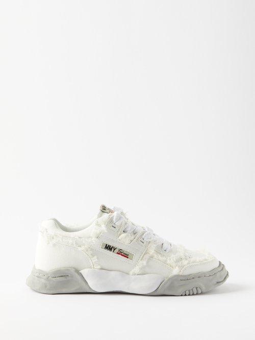 Mihara Yasuhiro - Parker Frayed Canvas Trainers - Mens - White