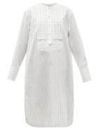 Matchesfashion.com Wales Bonner - Stockwell Striped Cotton-poplin Tunic Shirt Dress - Womens - White