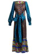 Matchesfashion.com Rianna + Nina - Callas Silk Midi Dress - Womens - Blue Multi