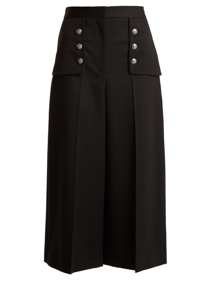 Alexander Mcqueen Military-button Grain De Poudre Culottes