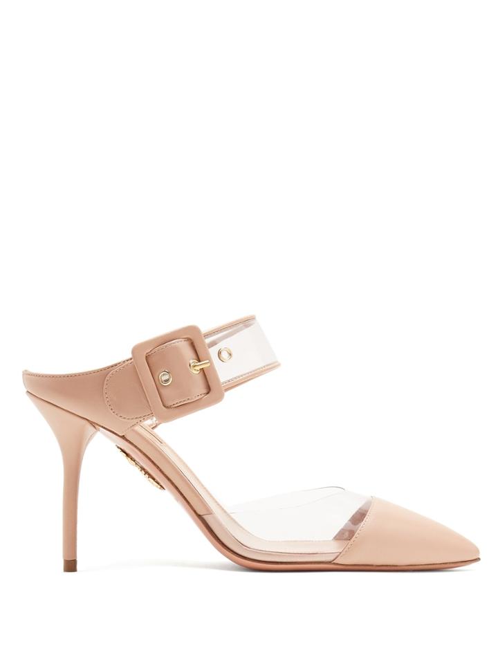 Aquazzura Optic 85 Buckle-strap Mules