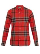 Burberry Point-collar Checked Cotton-flannel Shirt