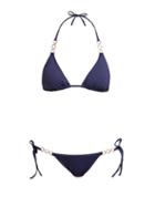 Matchesfashion.com Melissa Odabash - Anguilla Zig Zag Triangle Bikini - Womens - Navy