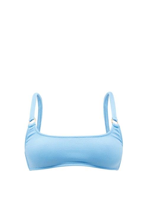Melissa Odabash - Bari Scoop-neck Crinkled-jersey Bikini Top - Womens - Blue