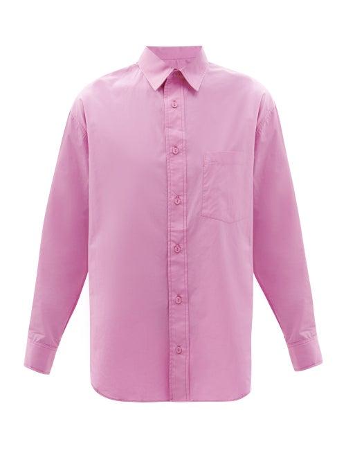 Ladies Beachwear Matteau - Relaxed Organic-cotton Poplin Shirt - Womens - Pink