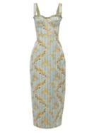 Matchesfashion.com Brock Collection - Pelagia Cotton Blend Floral Brocade Dress - Womens - Blue Multi