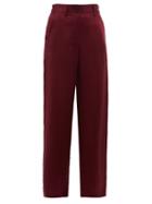 Matchesfashion.com Ann Demeulemeester - Magya Satin Trousers - Womens - Burgundy