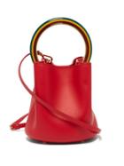Matchesfashion.com Marni - Pannier Leather Bucket Bag - Womens - Red Multi