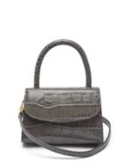 Matchesfashion.com By Far - Mini Crocodile Effect Leather Cross Body Bag - Womens - Grey