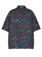 Matchesfashion.com Balenciaga - Padded Oversized Logo Print Shirt - Mens - Multi