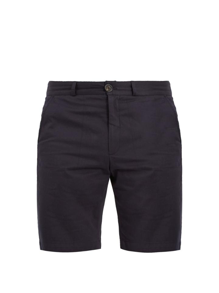 Oliver Spencer Mid-rise Patch-pocket Cotton Shorts
