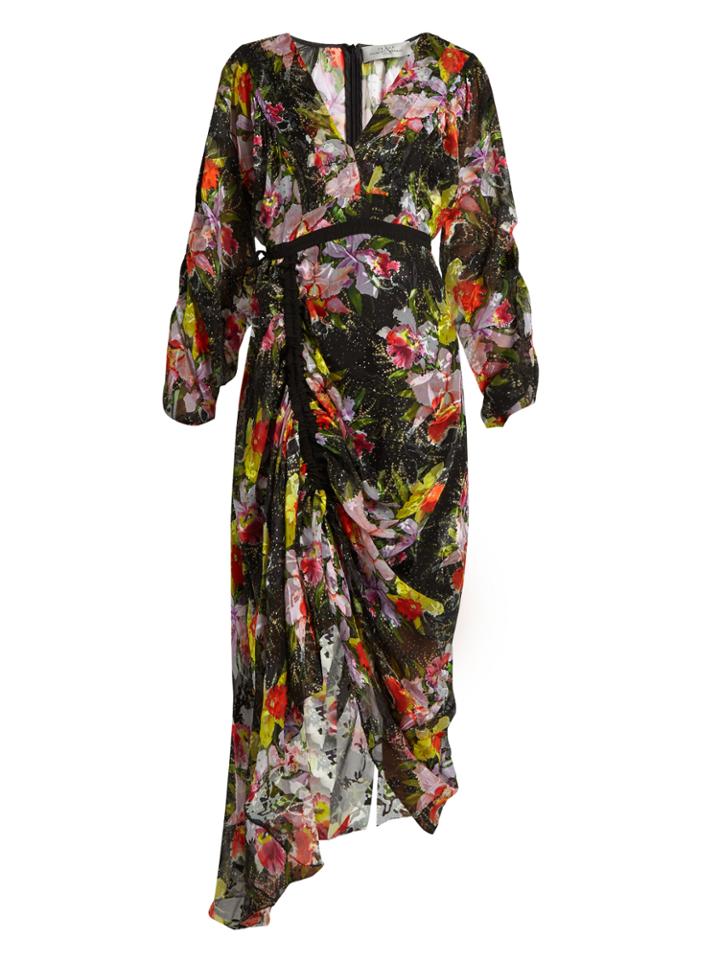 Preen By Thornton Bregazzi Cora Floral-print Silk-devor Dress