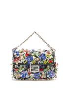 Fendi Micro Baguette Bead-embellished Satin Bag