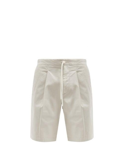 Matchesfashion.com Giorgio Armani - Dart-tuck Cotton-blend Twill Shorts - Mens - White