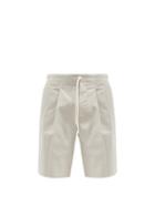 Matchesfashion.com Giorgio Armani - Dart-tuck Cotton-blend Twill Shorts - Mens - White