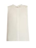 Vince Sleeveless Seam-front Silk-charmeuse Top