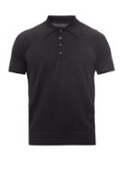 Amiri - Logo-embroidered Cashmere-blend Polo Shirt - Mens - Black