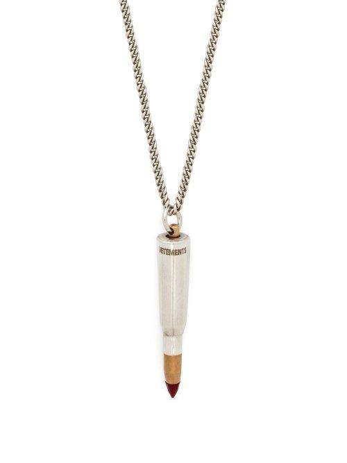 Matchesfashion.com Vetements - Bullet Pendant Necklace - Mens - Silver