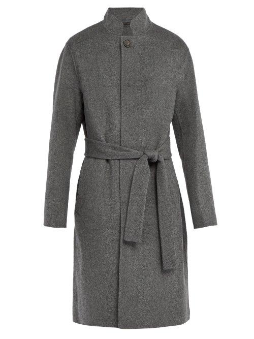 Matchesfashion.com Acne Studios - Belted Wool Blend Coat - Mens - Grey