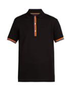 Matchesfashion.com Paul Smith - Artist Striped Trim Cotton Piqu Polo Shirt - Mens - Black