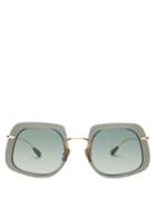 Matchesfashion.com Kaleos - Barton Square Acetate Sunglasses - Womens - Green