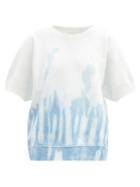 Matchesfashion.com Nili Lotan - Ciara Tie-dye Fleeceback-cotton T-shirt - Womens - Light Blue