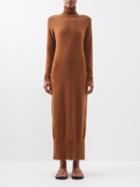 Allude - Wool-blend Roll-neck Sweater Dress - Womens - Tobacco
