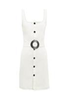 Matchesfashion.com Solid & Striped - Belted Button Front Denim Mini Dress - Womens - Cream