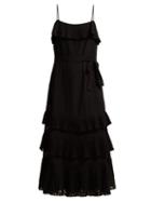 Matchesfashion.com Zimmermann - Pleated Polka Dot Fil Coup Dress - Womens - Black